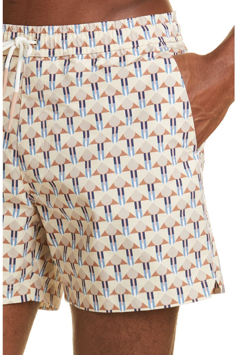 Print Swim Trunks, Alternate, color, SAND