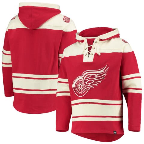 Men's '47 Red Detroit Red Wings Superior Lacer Pullover Hoodie