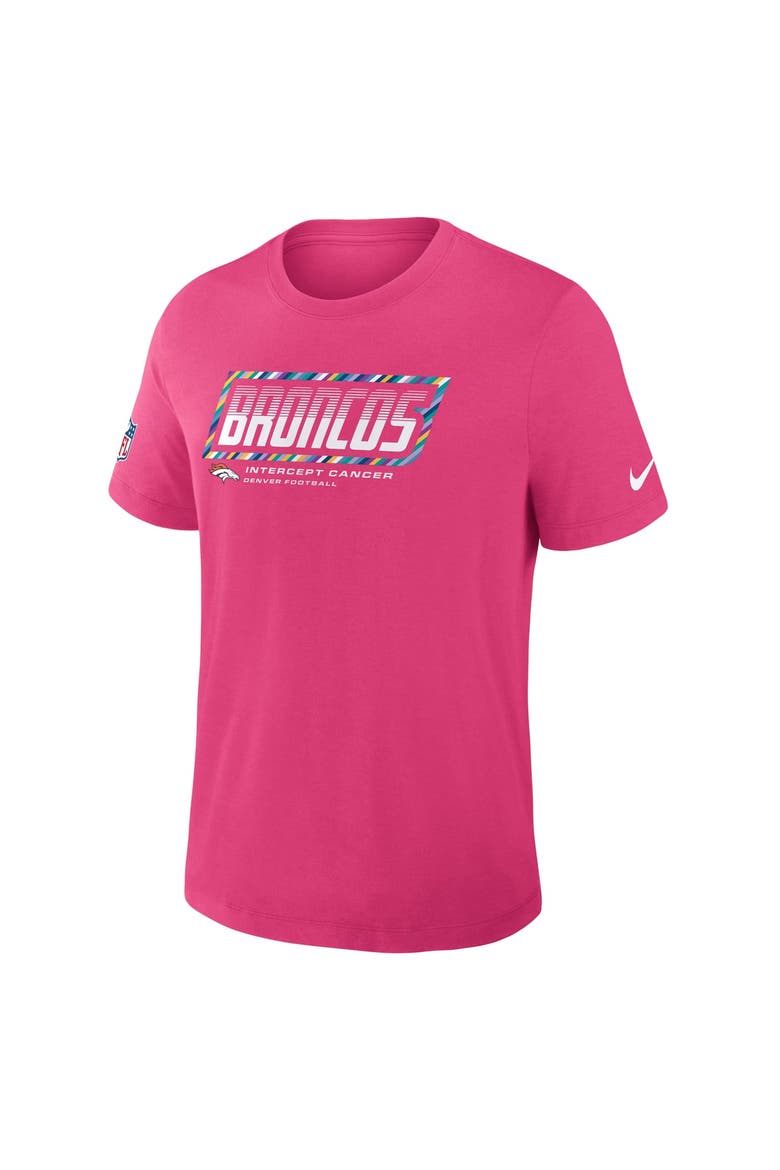 Men's Nike Pink Denver Broncos 2026 NFL Crucial Catch Tri-Blend Dri-FIT T-Shirt, Alternate, color, Pink