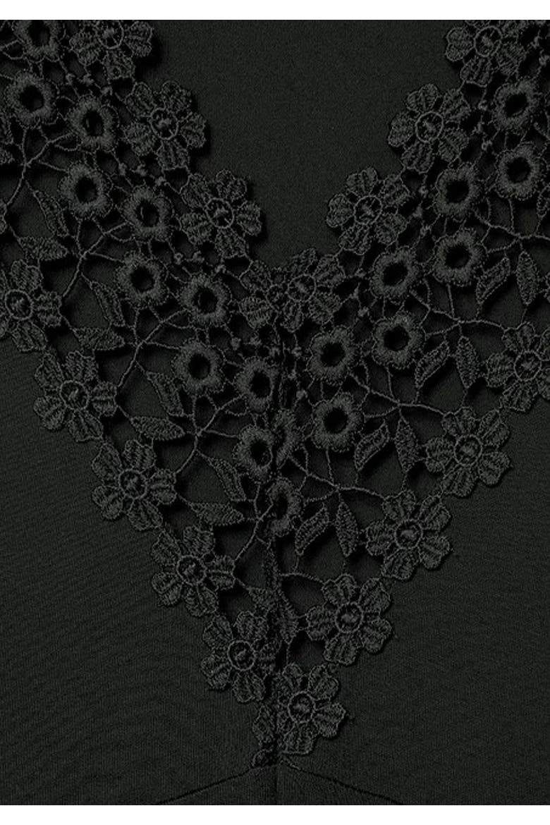 Women's V-Back Lace Accent Dress, Alternate, color, Black