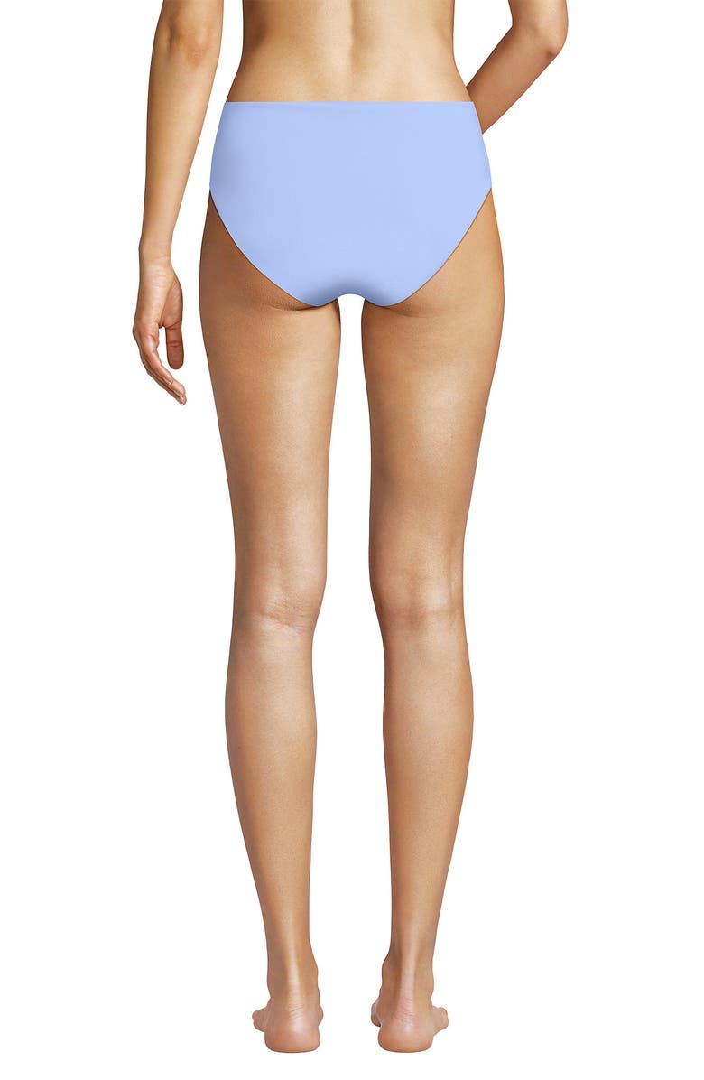 Lands' End Chlorine Resistant Mid Rise Classic Bikini Bottoms, Alternate, color, Soft Cloud Blue