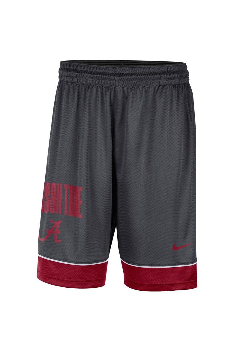 Men's Nike Charcoal/Crimson Alabama Crimson Tide Fast Break Performance Shorts, Alternate, color, Charcoal