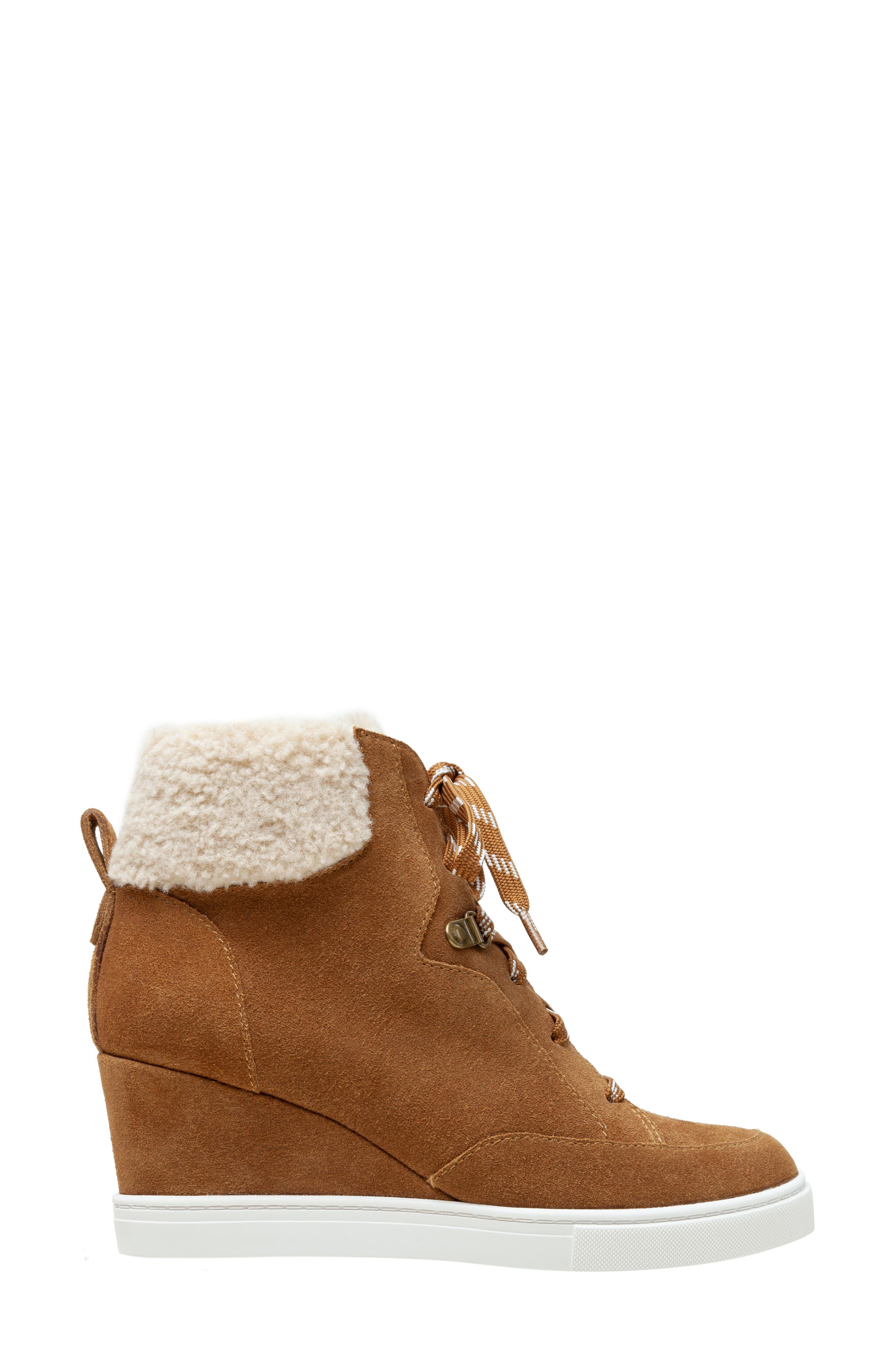 Linea Paolo Arden Wedge Sneaker, Alternate, color, Nutmeg/ Ivory