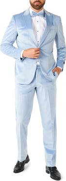 OppoSuits Vintage Blue Velvet Suit & Bow Tie
