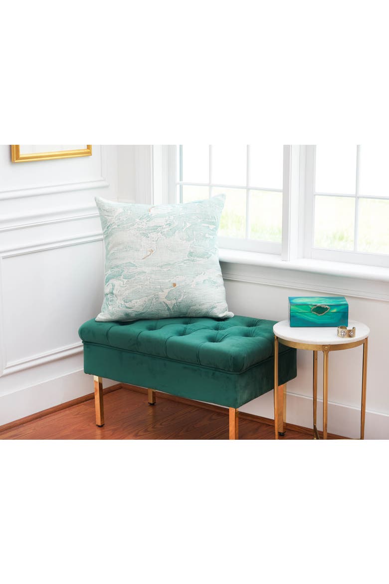 Marble Juniper Accent Pillow, Alternate, color, Green