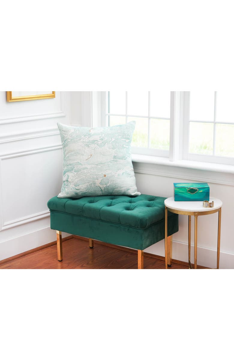 ELISABETH YORK Marble Juniper Pillow, Alternate, color, Green