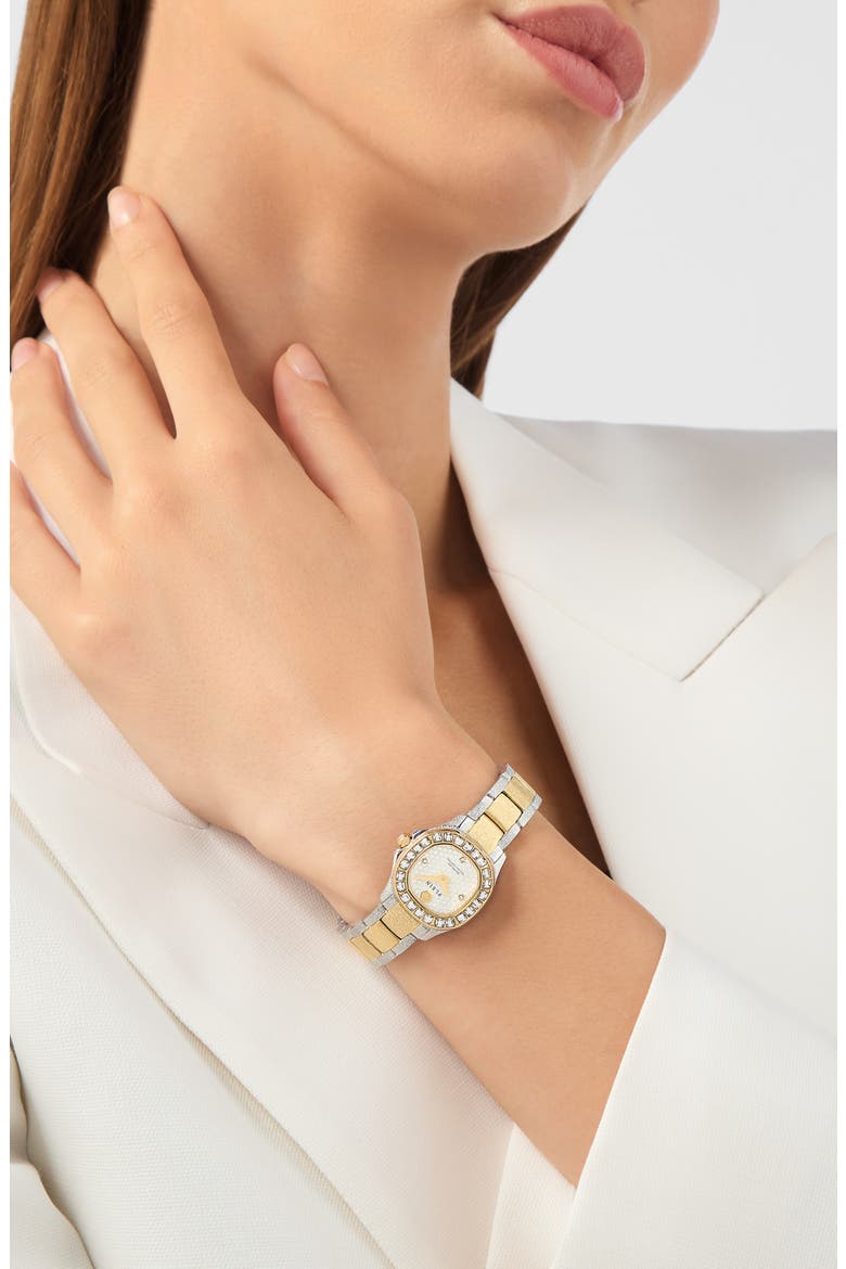 $pectre Crystal Bezel Two-Tone Bracelet Watch, 23mm, Alternate, color, TWO TONE