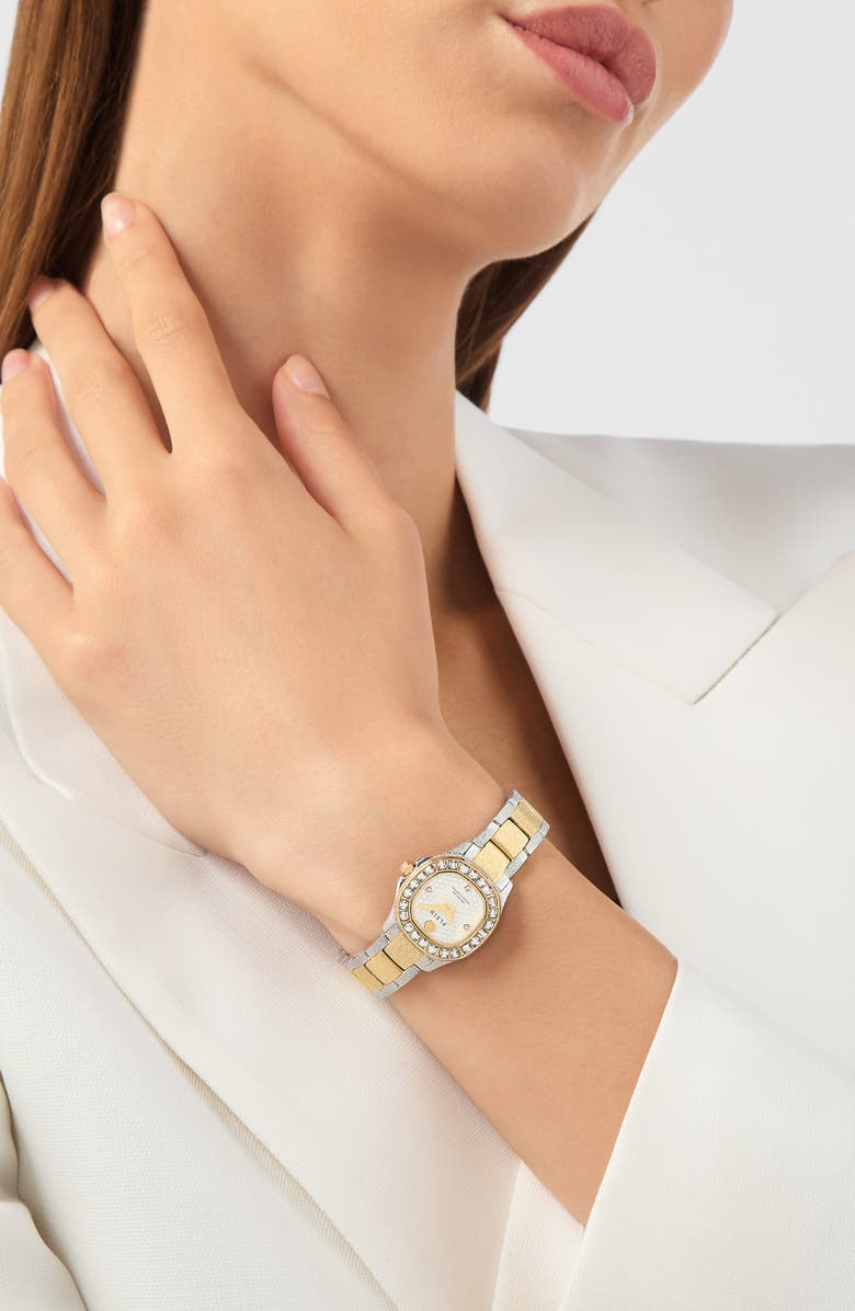 PHILIPP PLEIN $pectre Crystal Bezel Two-Tone Bracelet Watch, 23mm, Alternate, color, Two Tone