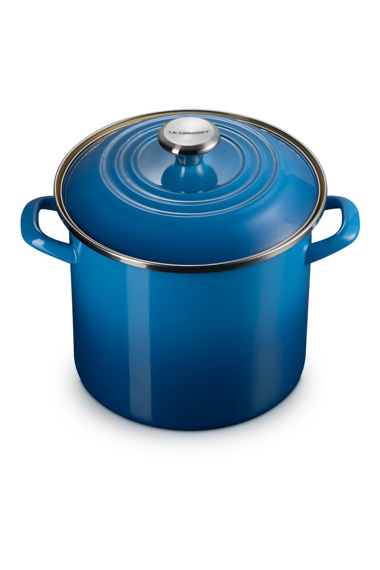 8-Quart Enameled Stainless Steel Stock Pot, Main, color, MARSEILLE