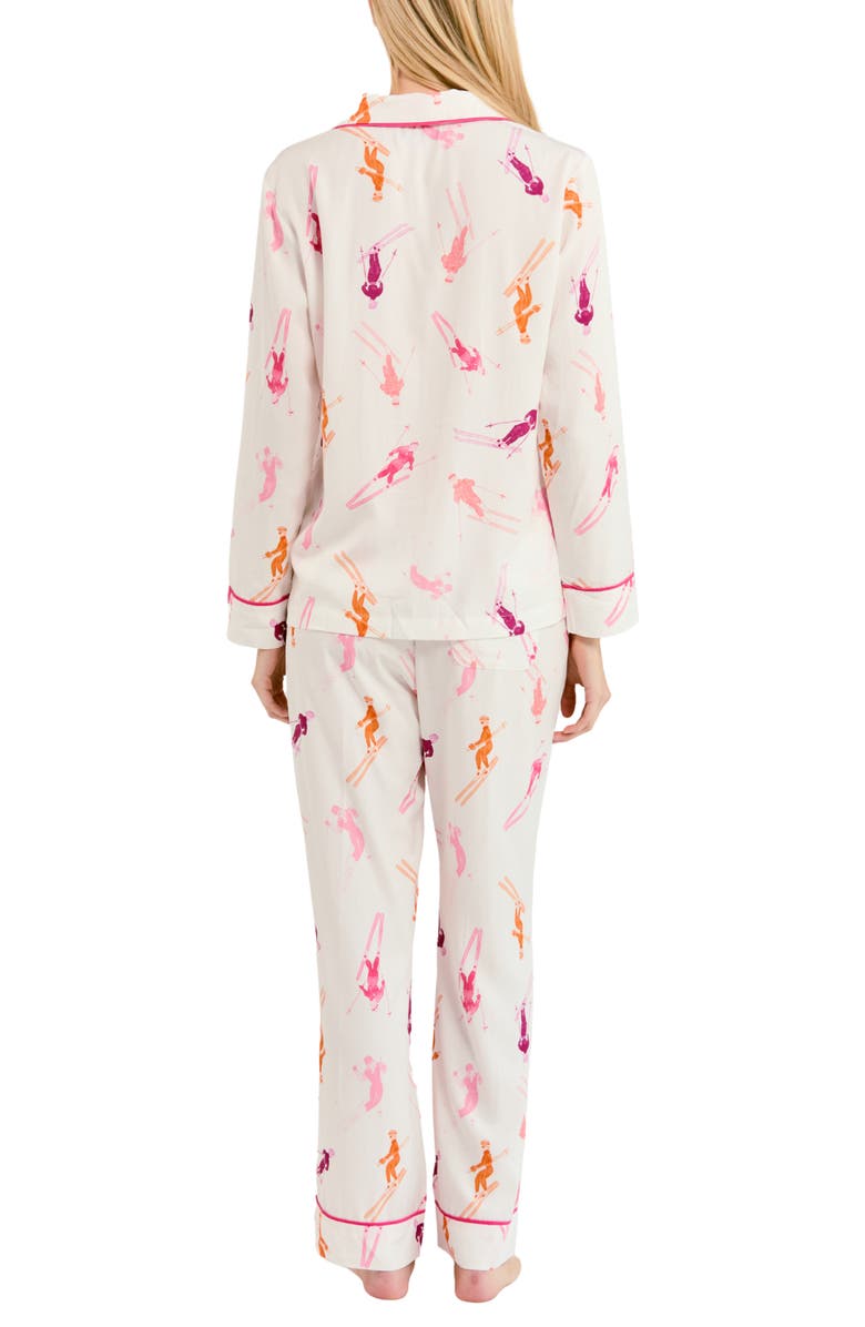 Katie Kime Bluebird Day Long Sleeve Pajama Pants Set, Alternate, color, Orange Pink