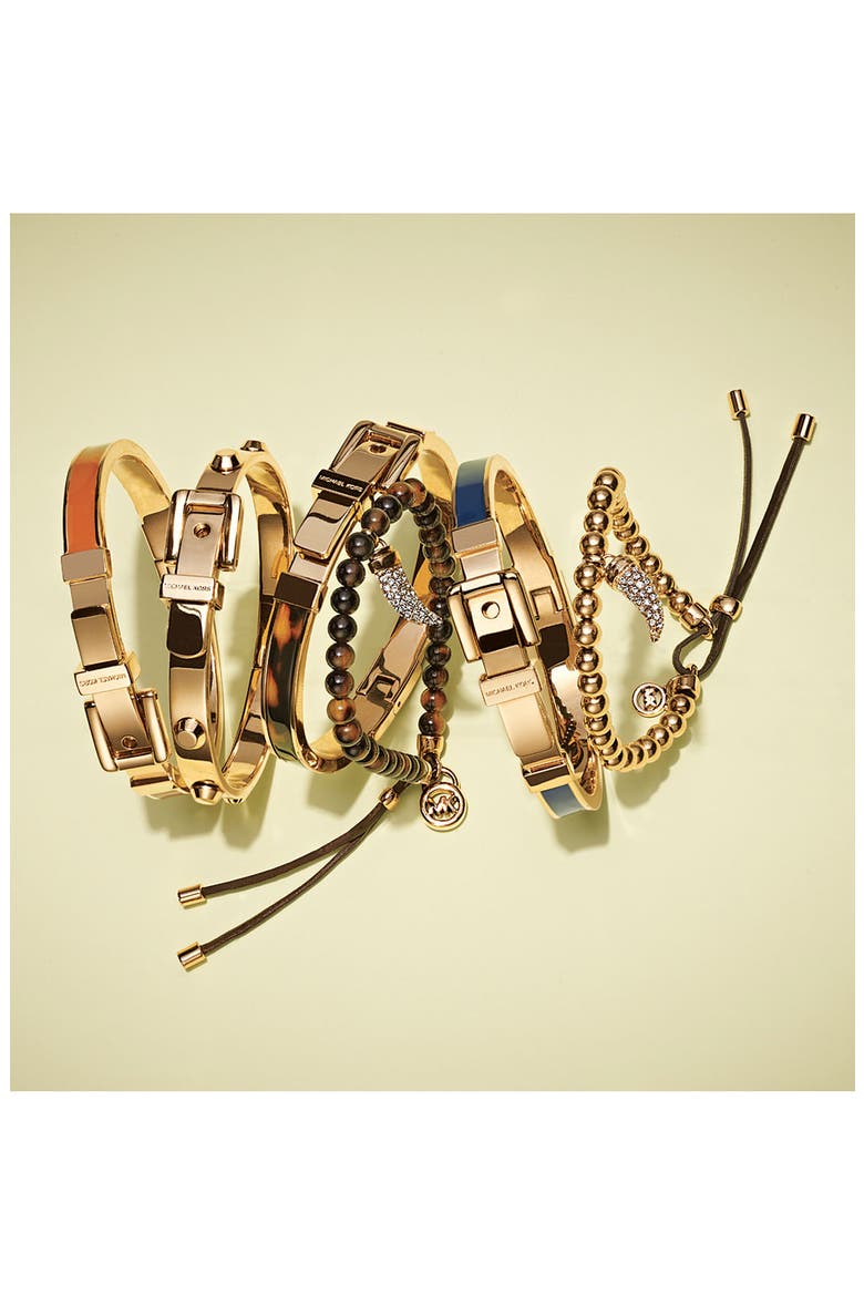 Michael Kors 'Heritage' Buckle Bangle, Alternate, color, TORTOISE/ GOLD