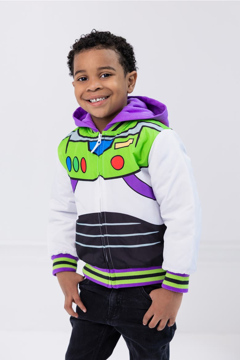 Toy Story Zip-Up Bomber Jacket, Alternate, color, Buzz Lightyear White