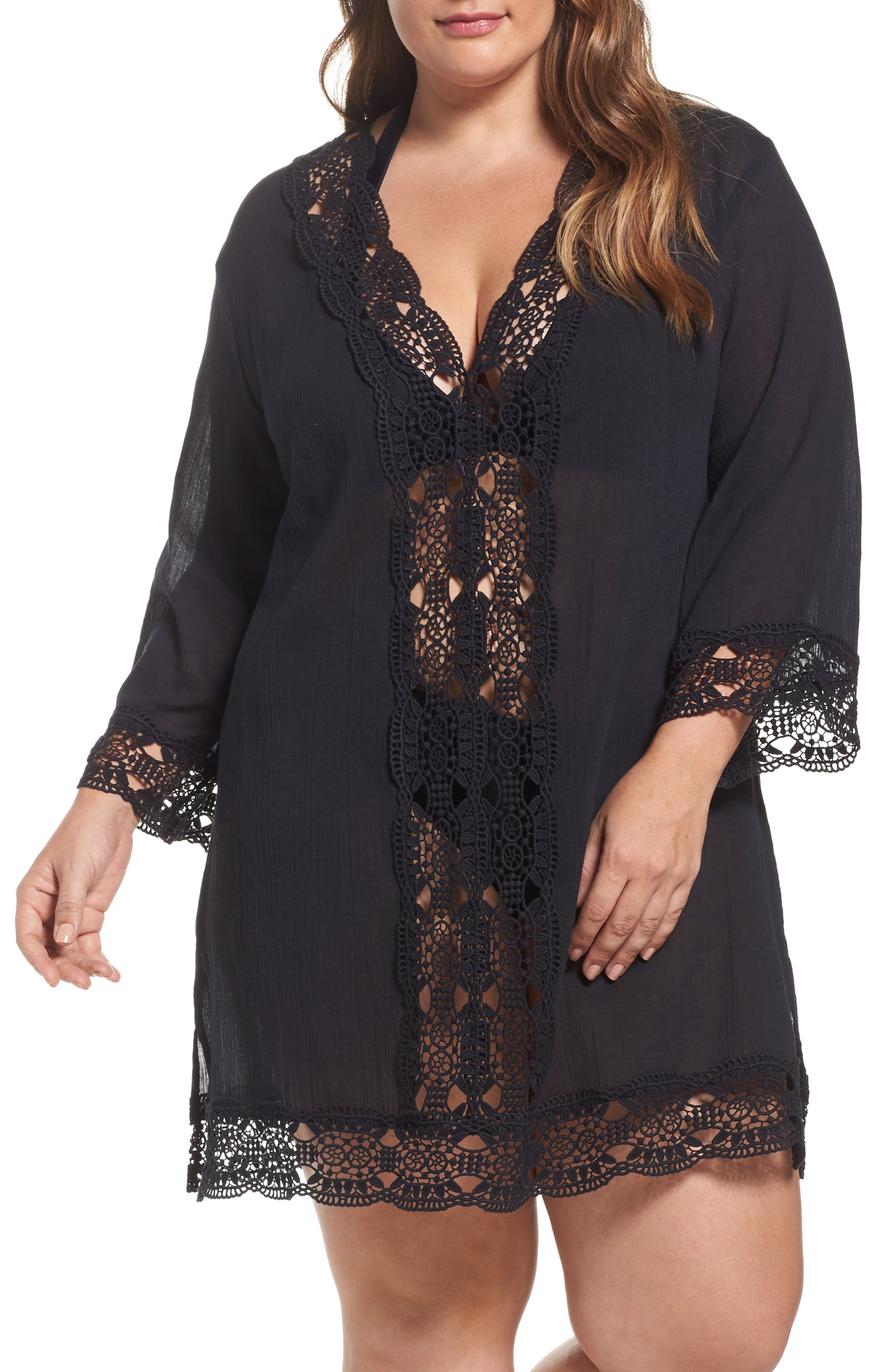 La Blanca Island Fare Cover-up Tunic In Black