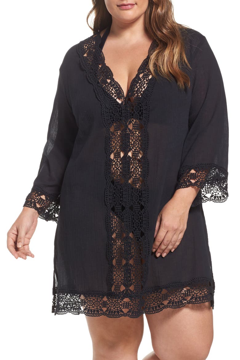 Island Fare Cover-Up Tunic, Main, color, BLACK