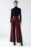 Exquise Wide Leg Back Pocketed Pants