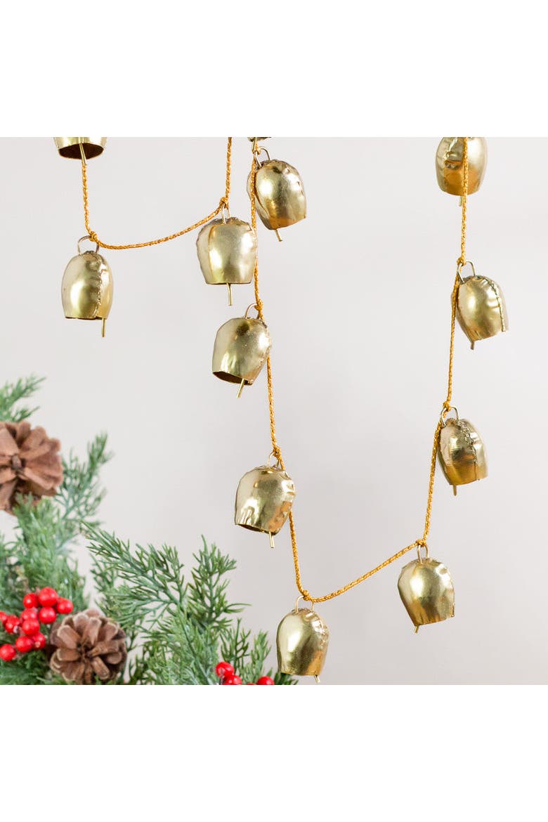 Metallic Bell Garland, Alternate, color, Gold