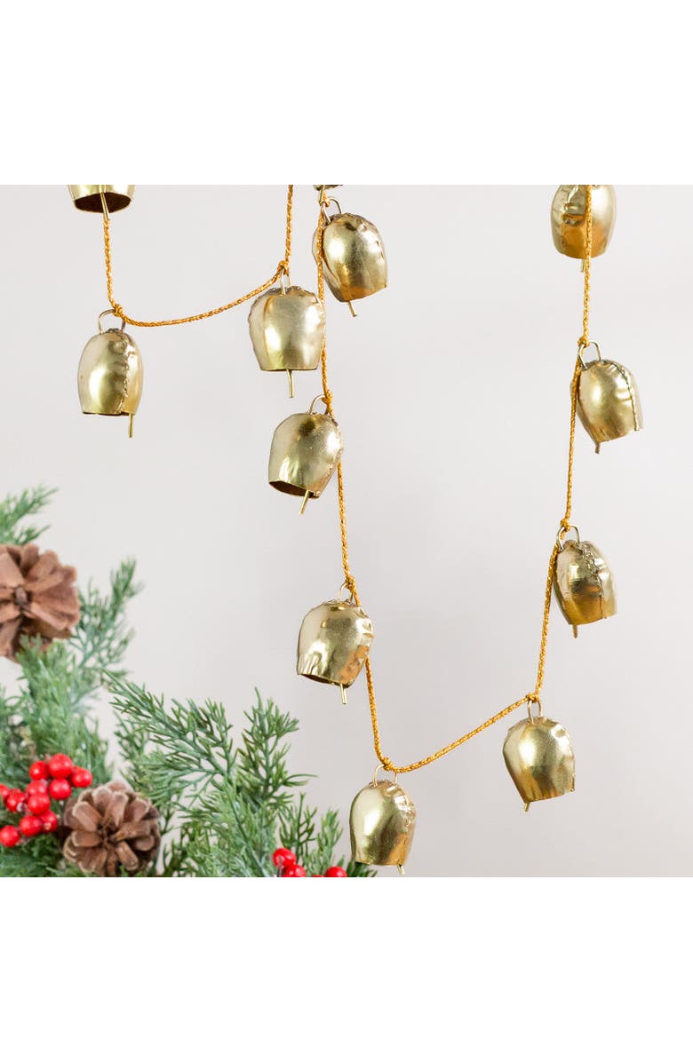 Be Home Metallic Bell Garland, Alternate, color, Gold
