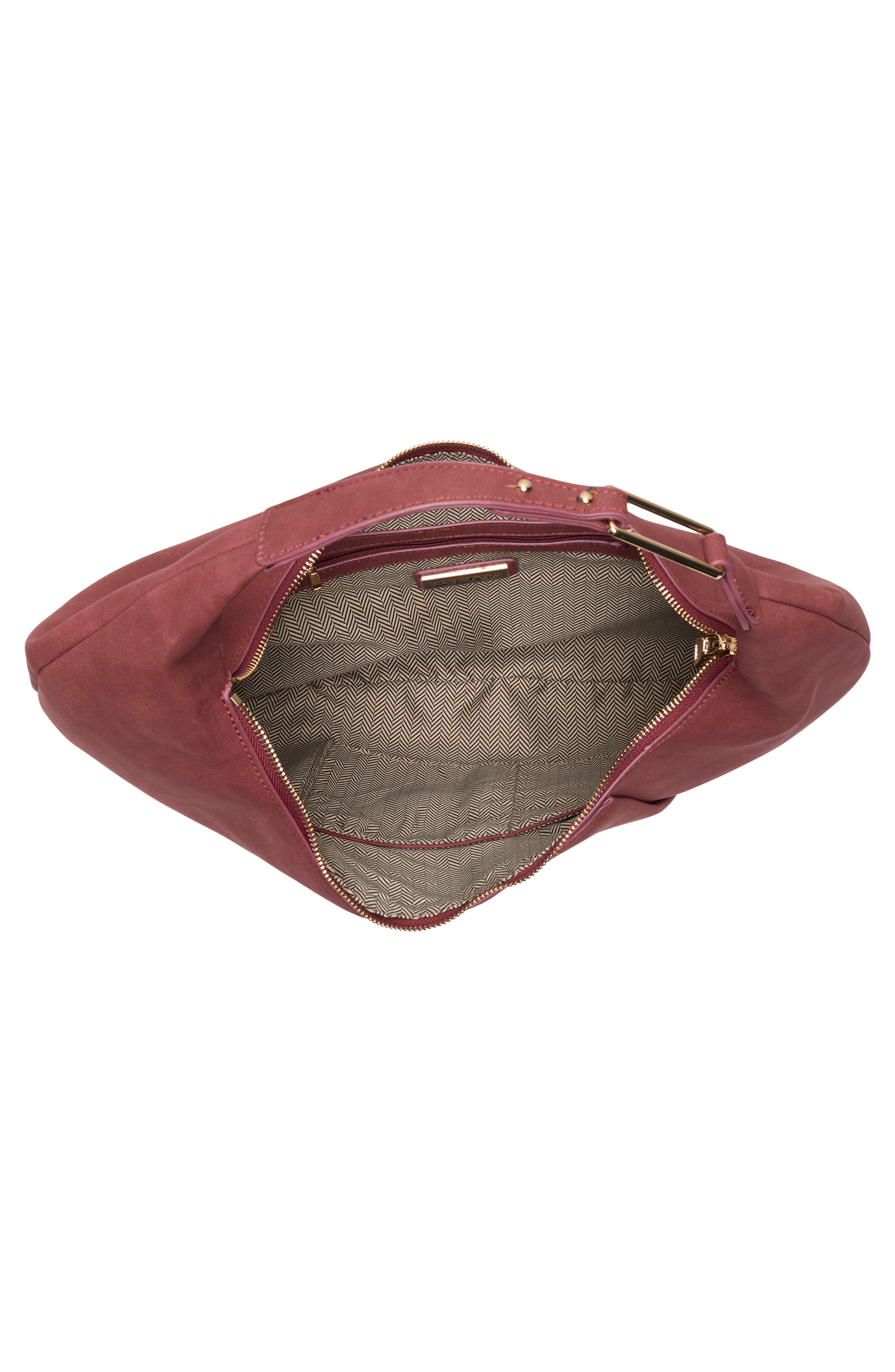 Faux Suede Hobo Bag, Alternate, color, RUST