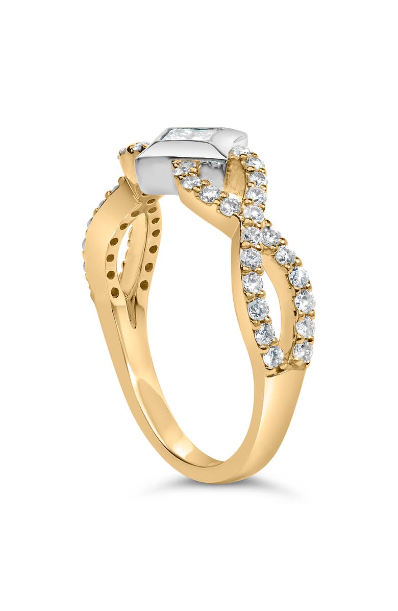 Haus of Brilliance 10K Two Tone Color 5/8 Cttw Diamond Kite and Twist Shank Ring, Alternate, color, Yellow
