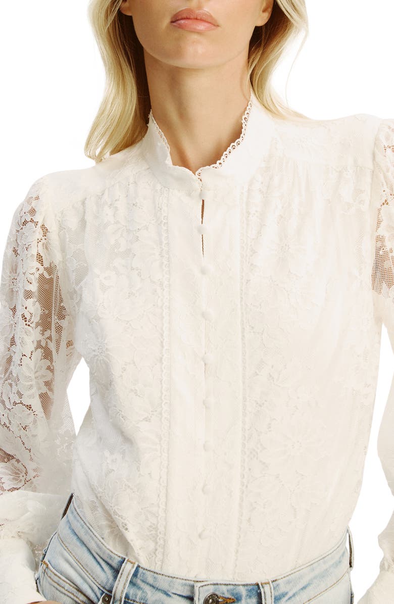 Bardot Olessia Lace Bodysuit, Alternate, color, Ivory