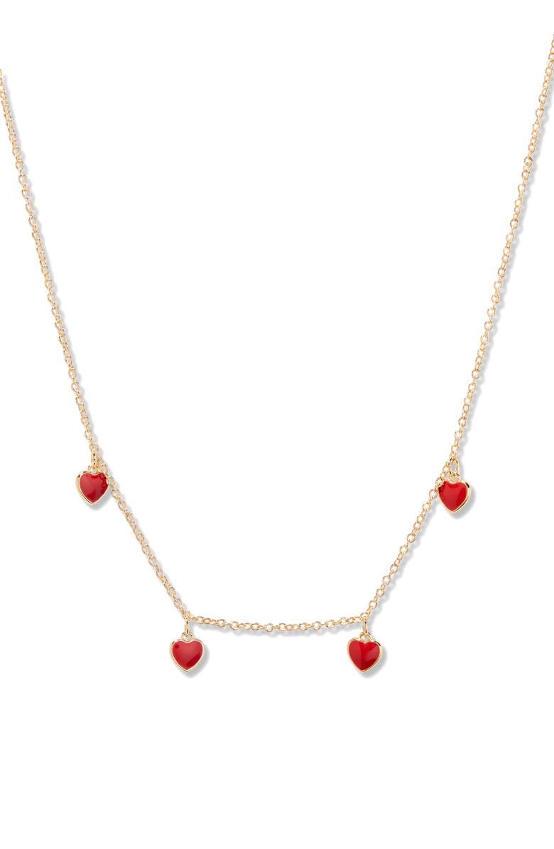 Brook and York Meave Heart Enamel Necklace, Main, color, Red/ Gold