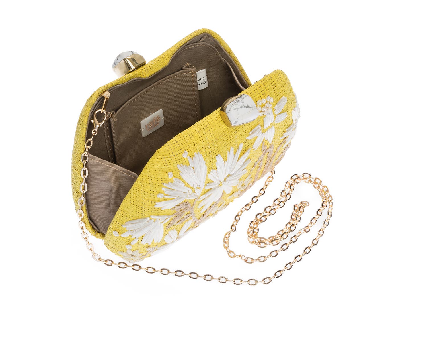 Tamu Embroidered Bean Clutch, Alternate, color, YELLOW
