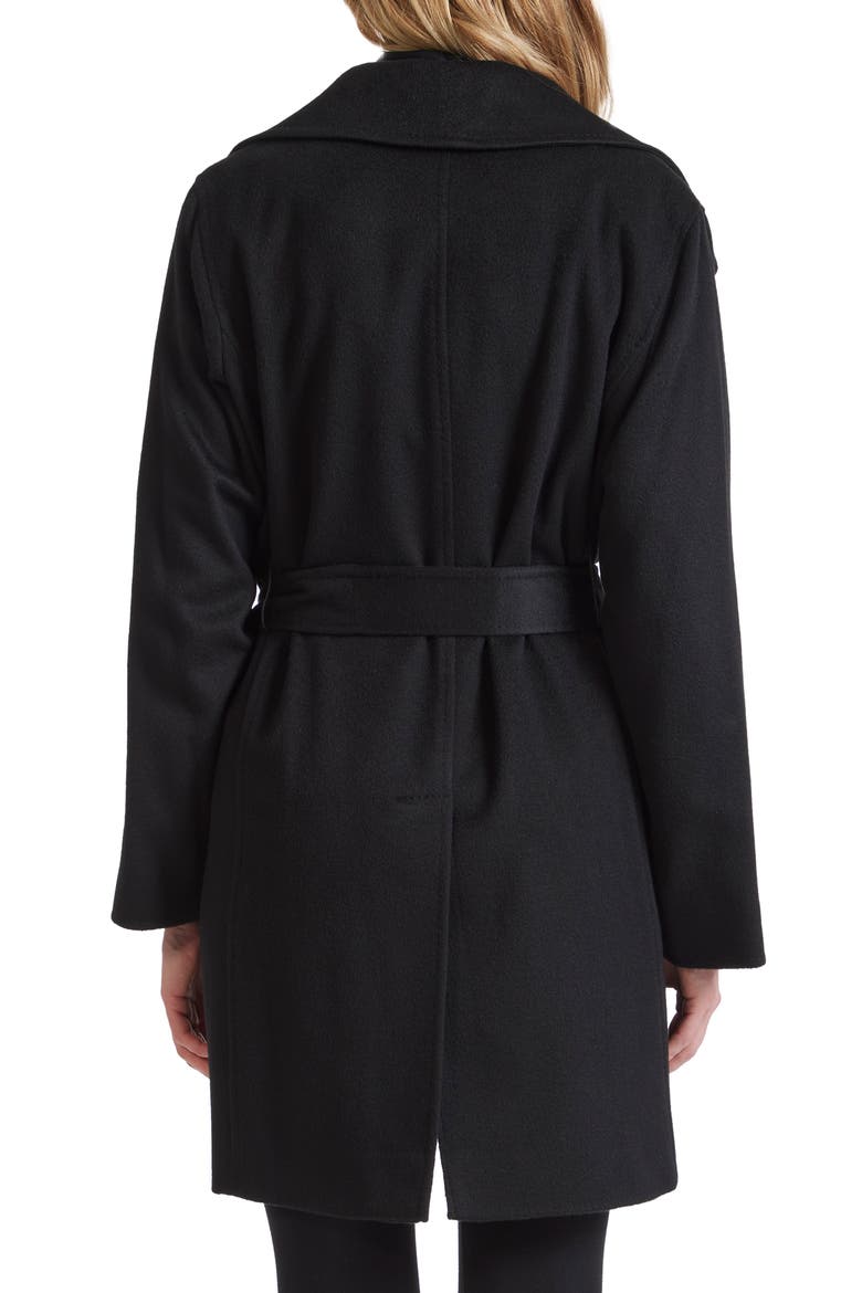 Belted Cashmere Wrap Coat, Alternate, color, BLACK