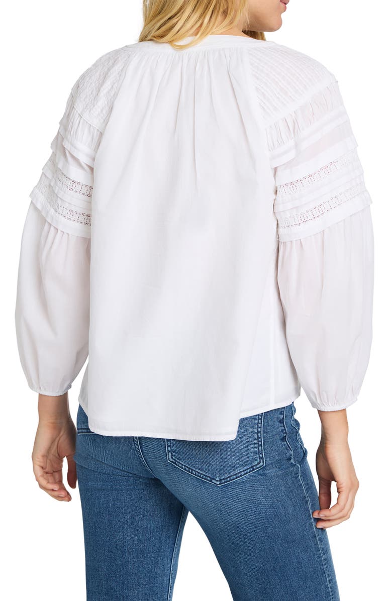 Faherty Enna Lace Inset Organic Cotton Top, Alternate, color,