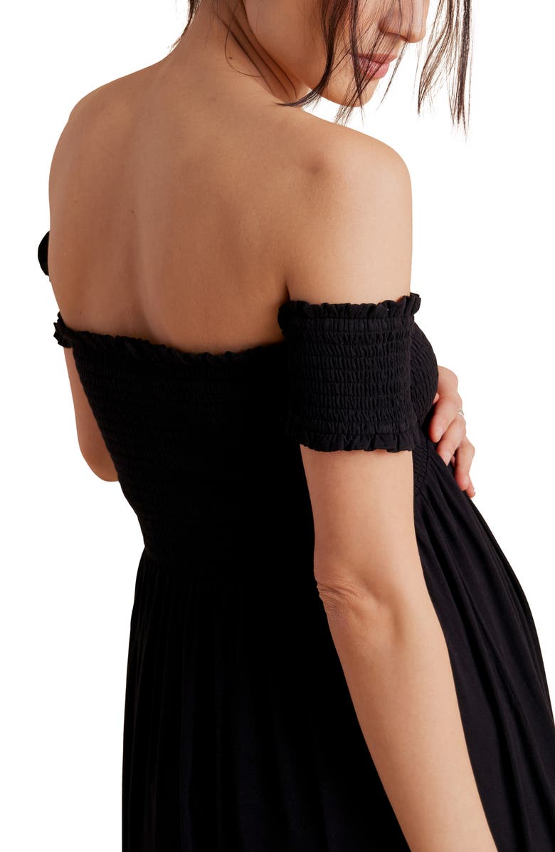 A PEA IN THE POD Off the Shoulder Maternity Midi Dress, Alternate, color, 