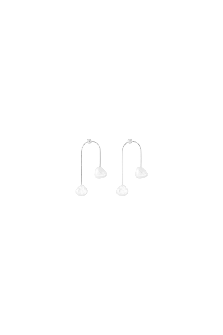 18k Gold Plated Sterling Silver Mia Cultured Pearl Earrings Gift Idea, Alternate, color, Silver