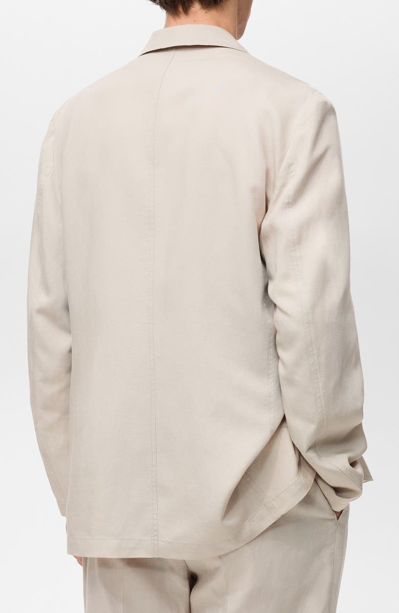 MANGO Slim Fit Lyocell & Linen Suit Jacket, Alternate, color, Ecru