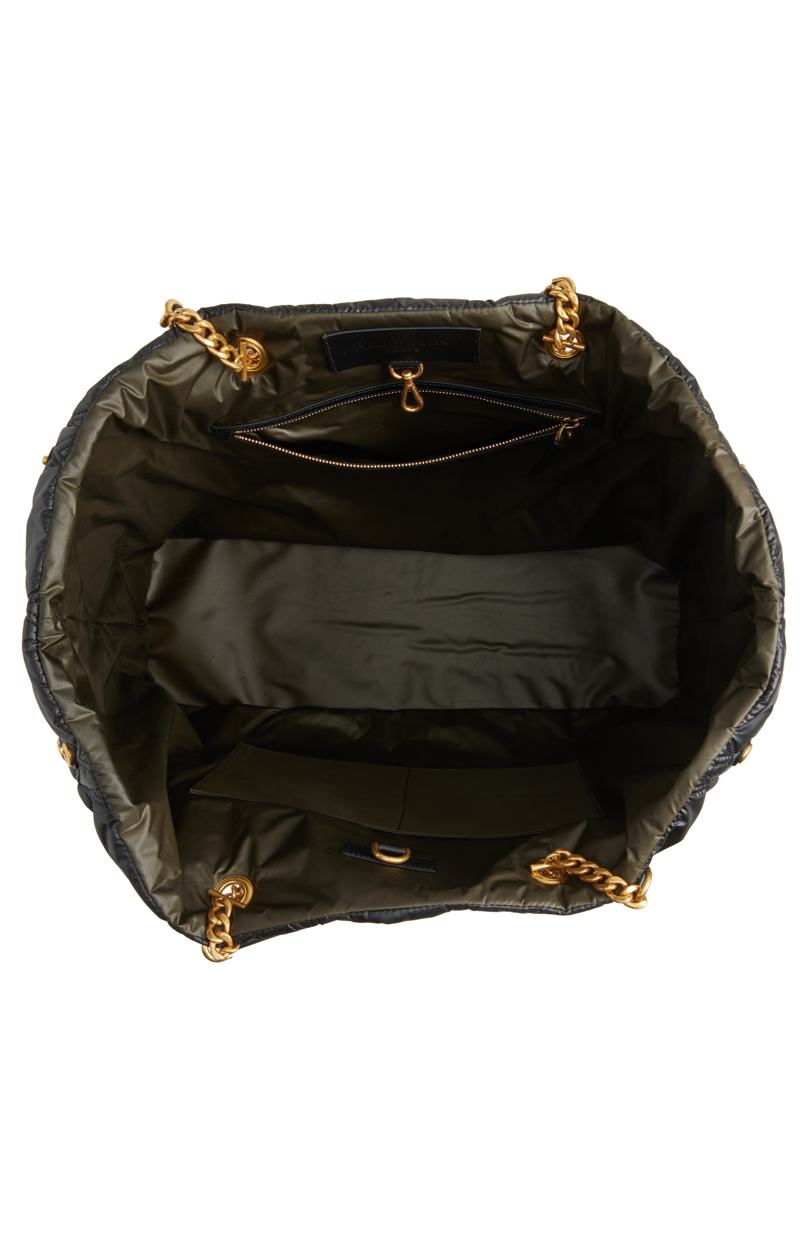 Balmain XXL 1945 Soft Quilted Nylon Tote Bag, Alternate, color, 