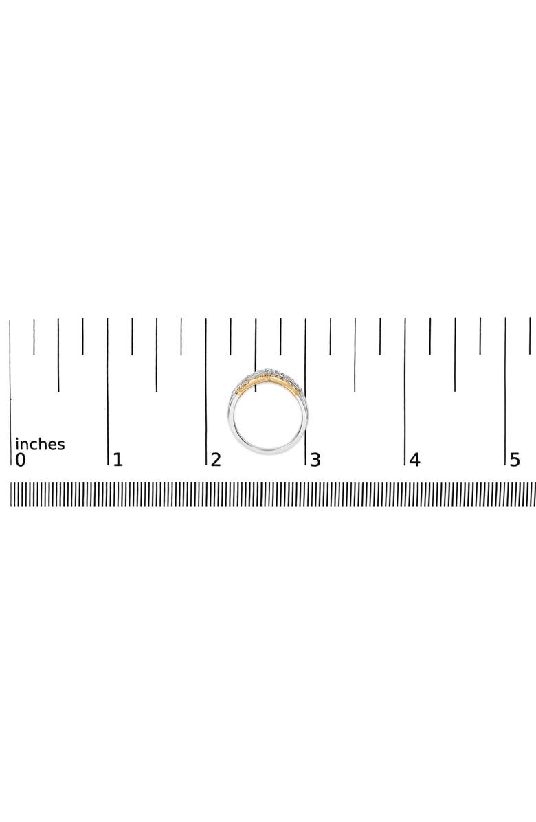 Haus of Brilliance 10K Gold Plated Sterling Silver 1/3 Cttw Tri-Color Chevron Diamond Stackable Ring, Alternate, color, Yellow Gold Over Silver