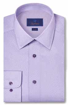 Trim Fit Micro Geometric Print Dress Shirt