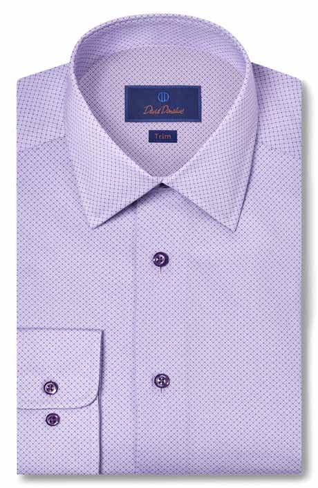 Trim Fit Micro Geometric Print Dress Shirt