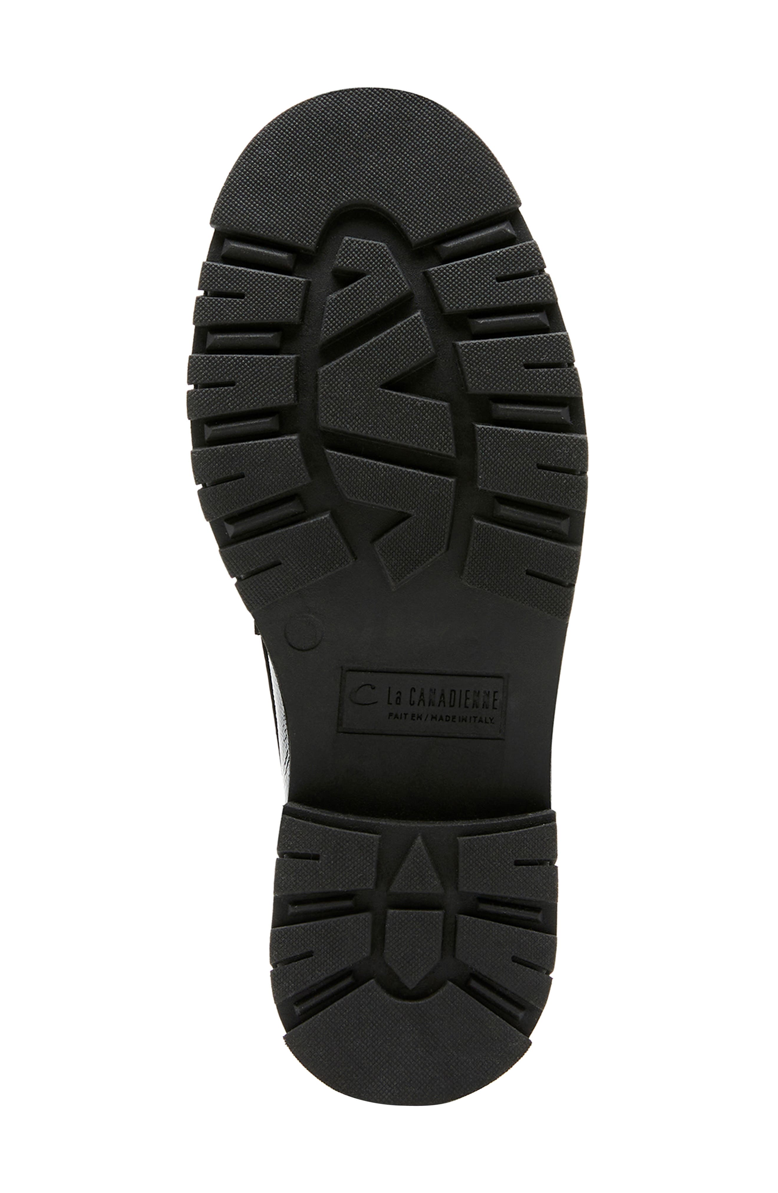 La Canadienne Doe Waterproof Platform Penny Loafer, Alternate, color, Black Patent Leather