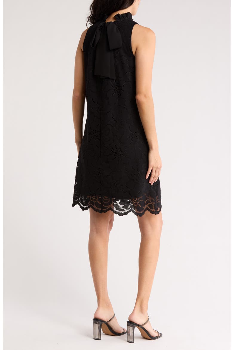 Floral Lace Shift Dress, Alternate, color, ANNE BLACK