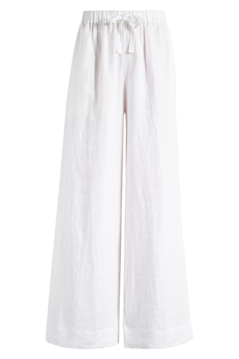 Conigli Wide Leg Linen Pants, Alternate, color, WHITE