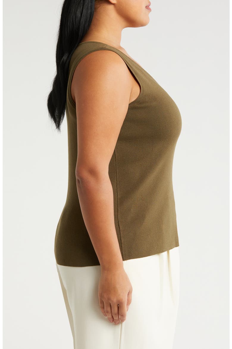 V-Neck Knit Tank, Alternate, color, LODEN