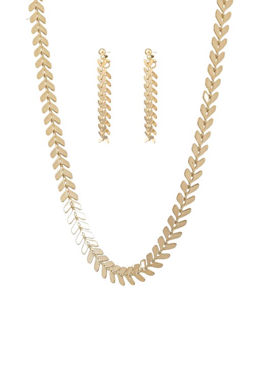 Bearfruit Jewelry Elara Chevron Necklace & Earring Set Trendy Statement
