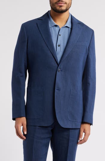 Henrik Trim Fit Solid Italian Linen Suit Separate Jacket