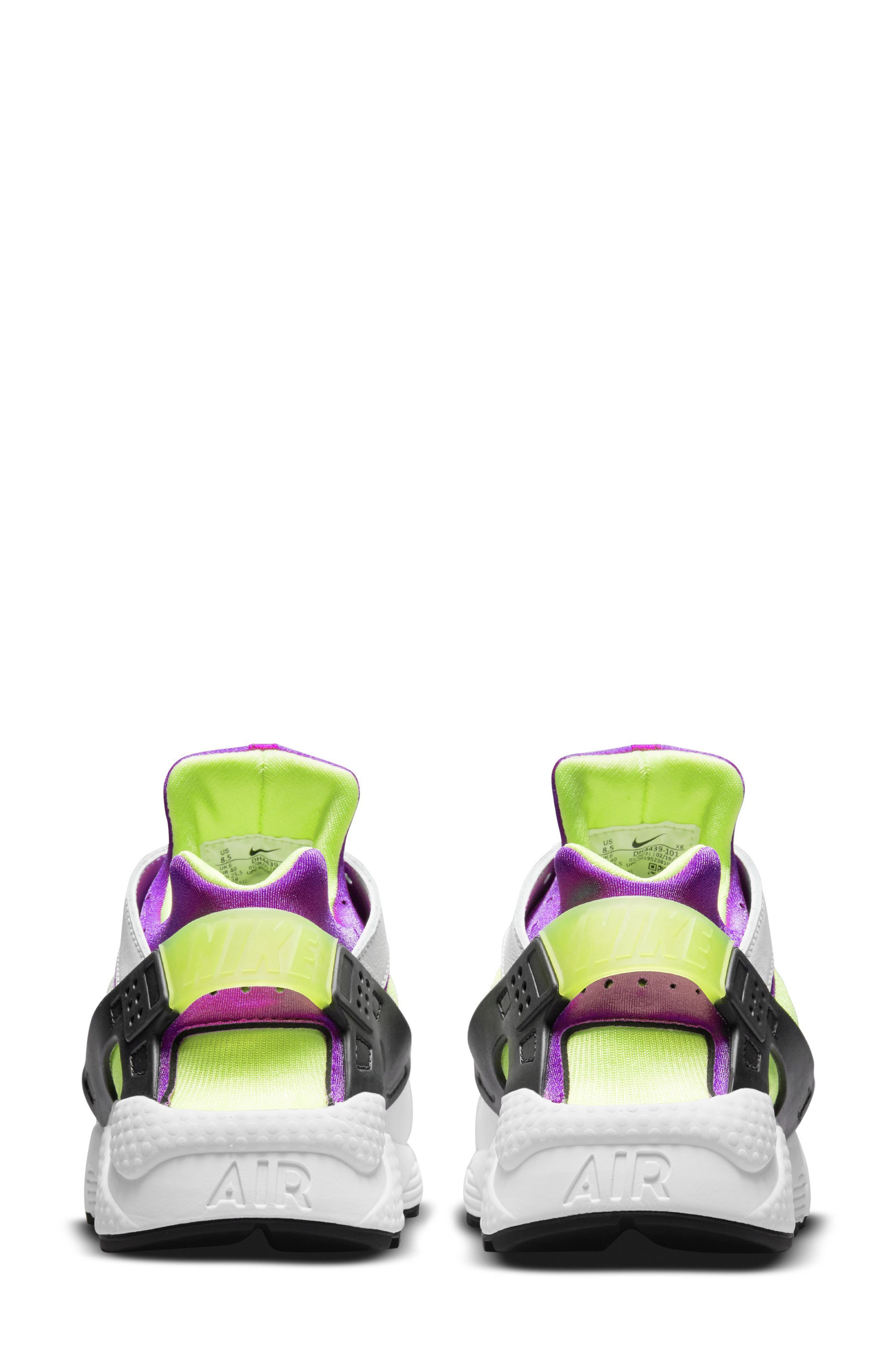 Air Huarache Sneaker, Alternate, color, WHITE/ NEON YELLOW/ MAGENTA