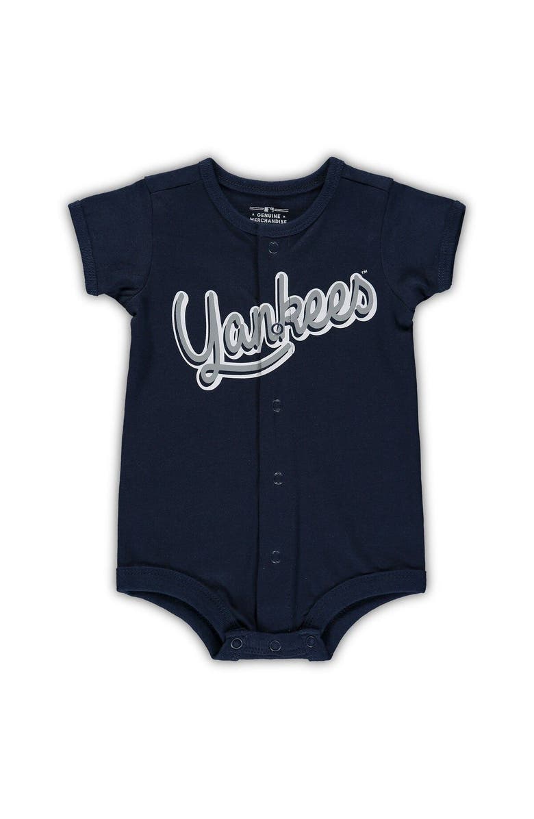 Outerstuff Newborn & Infant Navy New York Yankees Stripe Power Hitter Romper, Main, color, Navy