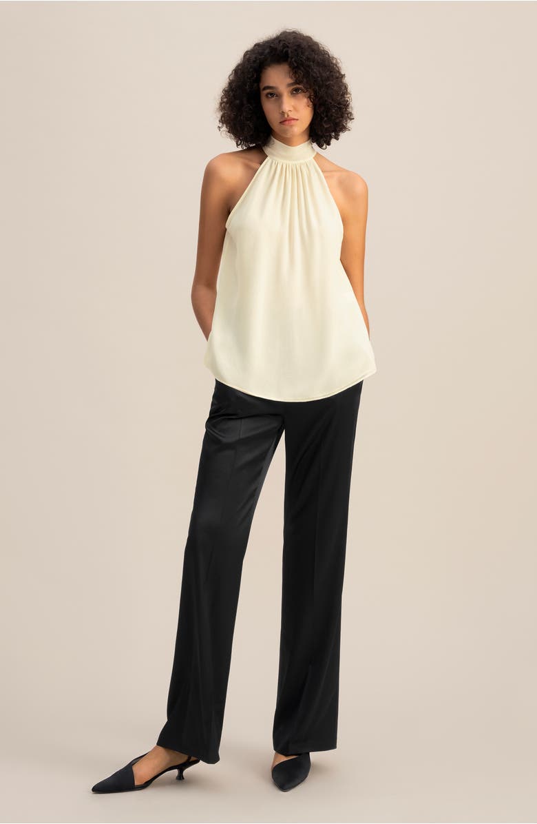 Lilysilk Silk Georgette Halter Neck Top, Alternate, color, Lily White