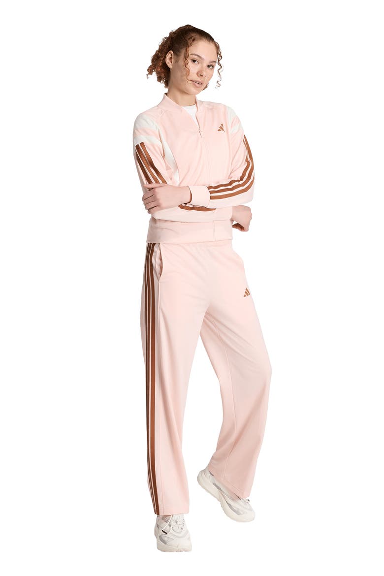 3-Stripes Fashion Tracktop Bomber Jacket, Alternate, color, BLUSH PINK/ DUSKY BRONZE