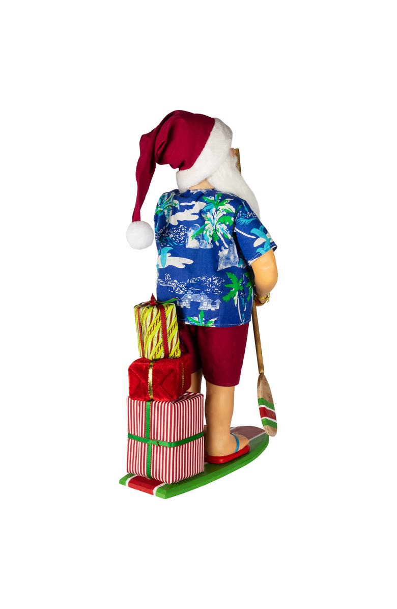 Northlight Santa on a Paddle Board Christmas Figure - 18", Alternate, color, Blue