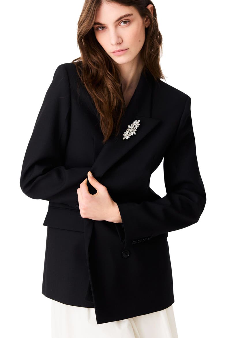 Double-breasted jacket, Alternate, color, Black