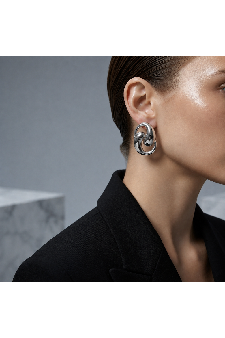 Quinn Swirl Earrings, Alternate, color, Silver