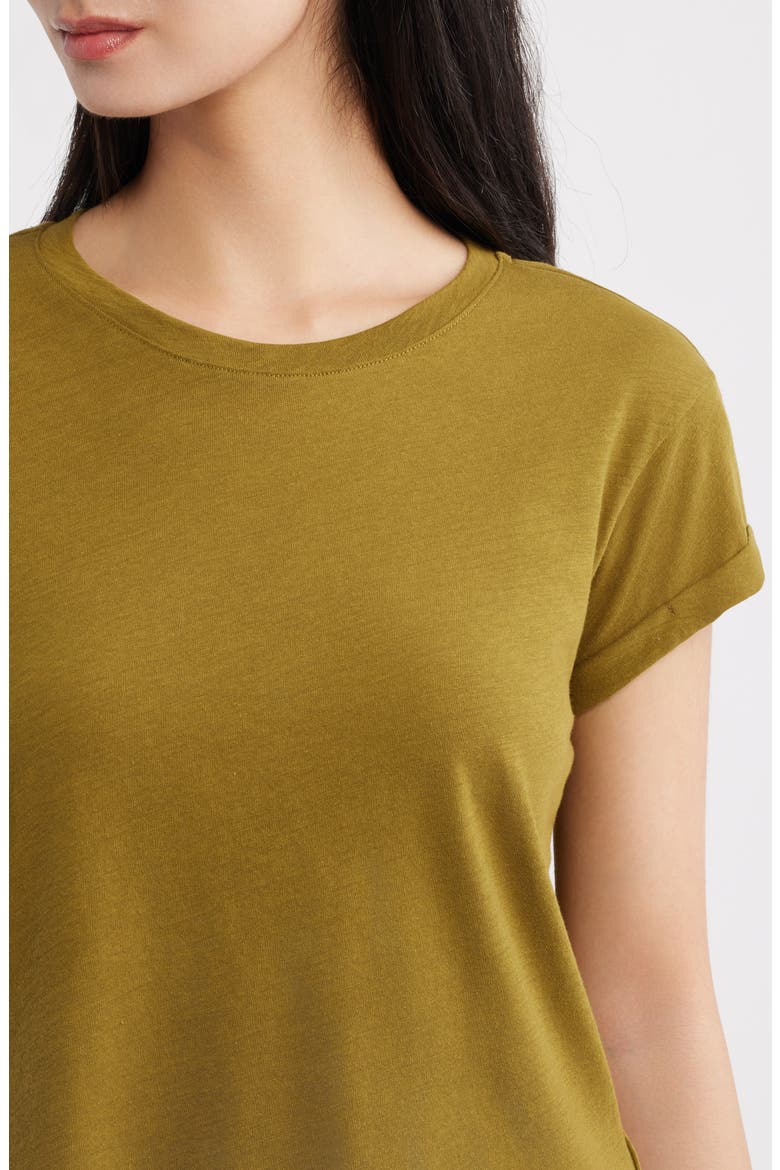 Anna Cotton T-Shirt, Alternate, color, KHAKI GREEN