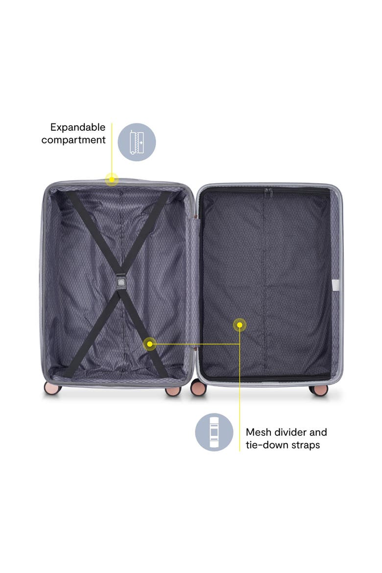 Delsey Alexis Lightweight Luggage Checked Medium, Alternate, color, Platinum/Rose Gold